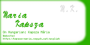 maria kapsza business card